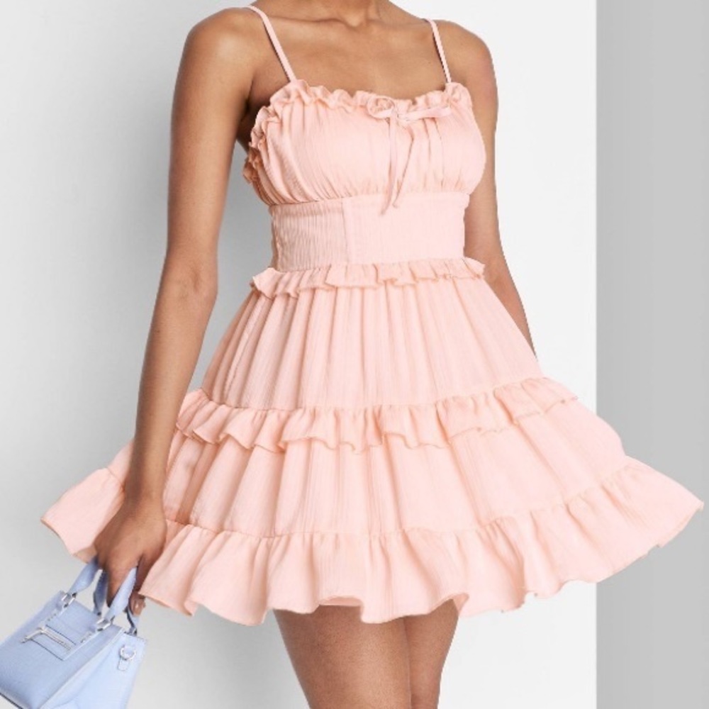 Lana Del Rey Rolling Stone Dress Wild Fable Tiered Chiffon Dress Light Pink